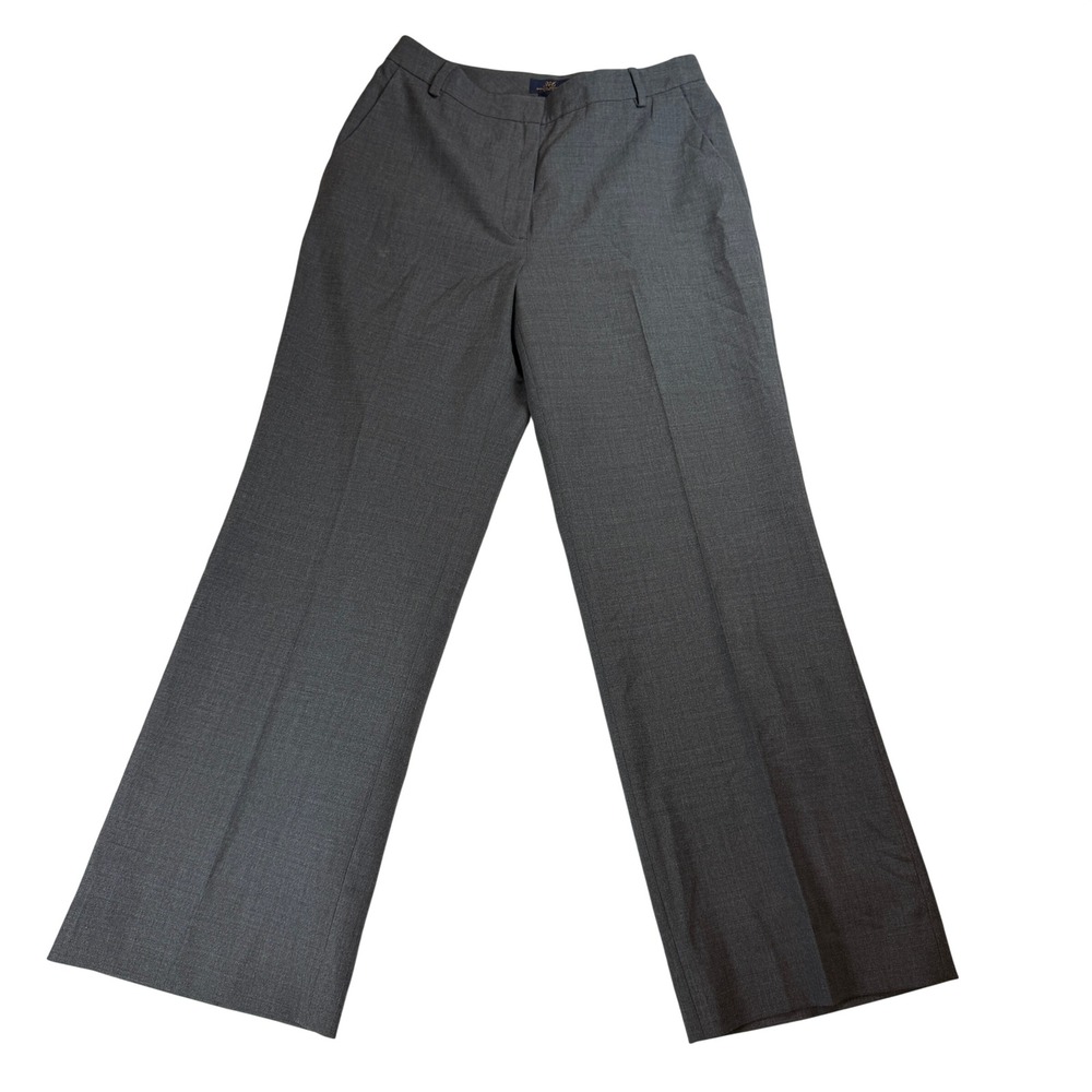 Brooks Brothers 346 Stretch Gray Wool Blend Wide Leg Dress Pants Size 6